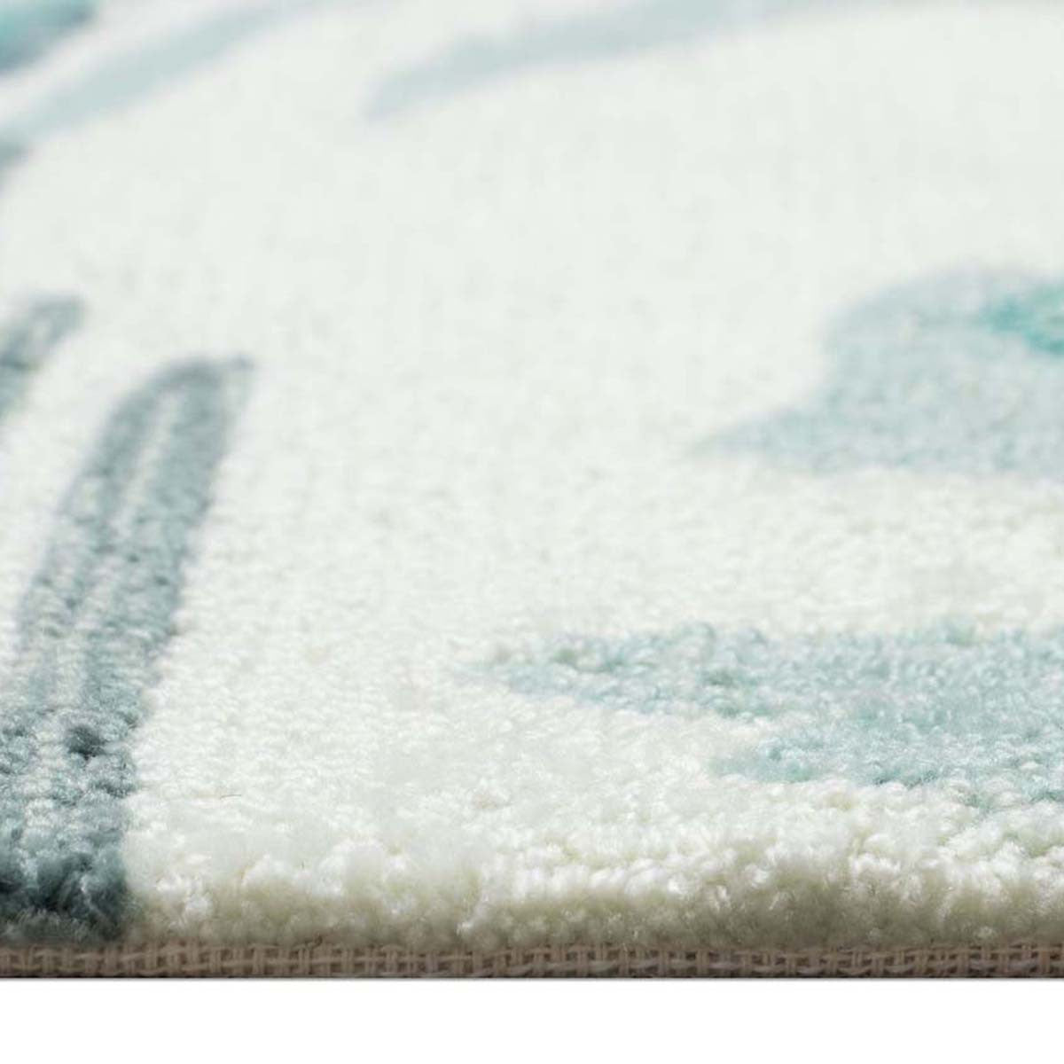 Coastline Curl Turquoise Indoor/Outdoor Rug - 2 x 5
