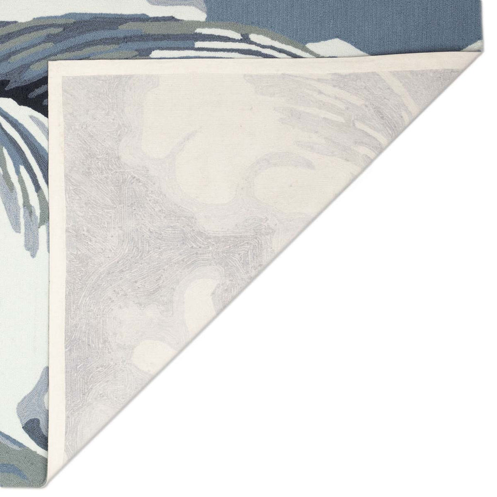 Coastline Curl Blue Indoor/Outdoor Rug - 2 x 8
