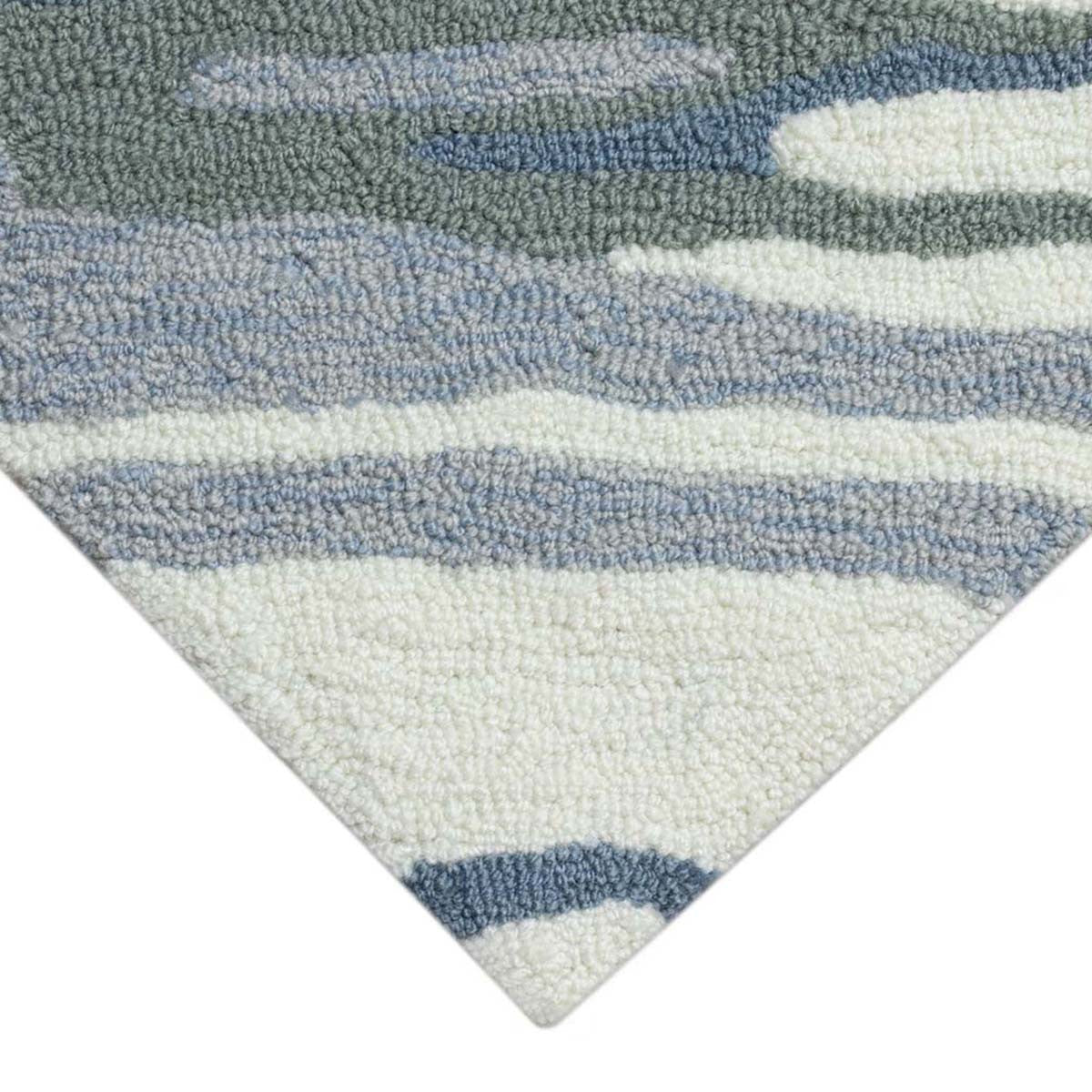 Coastline Curl Blue Indoor/Outdoor Rug - 2 x 8