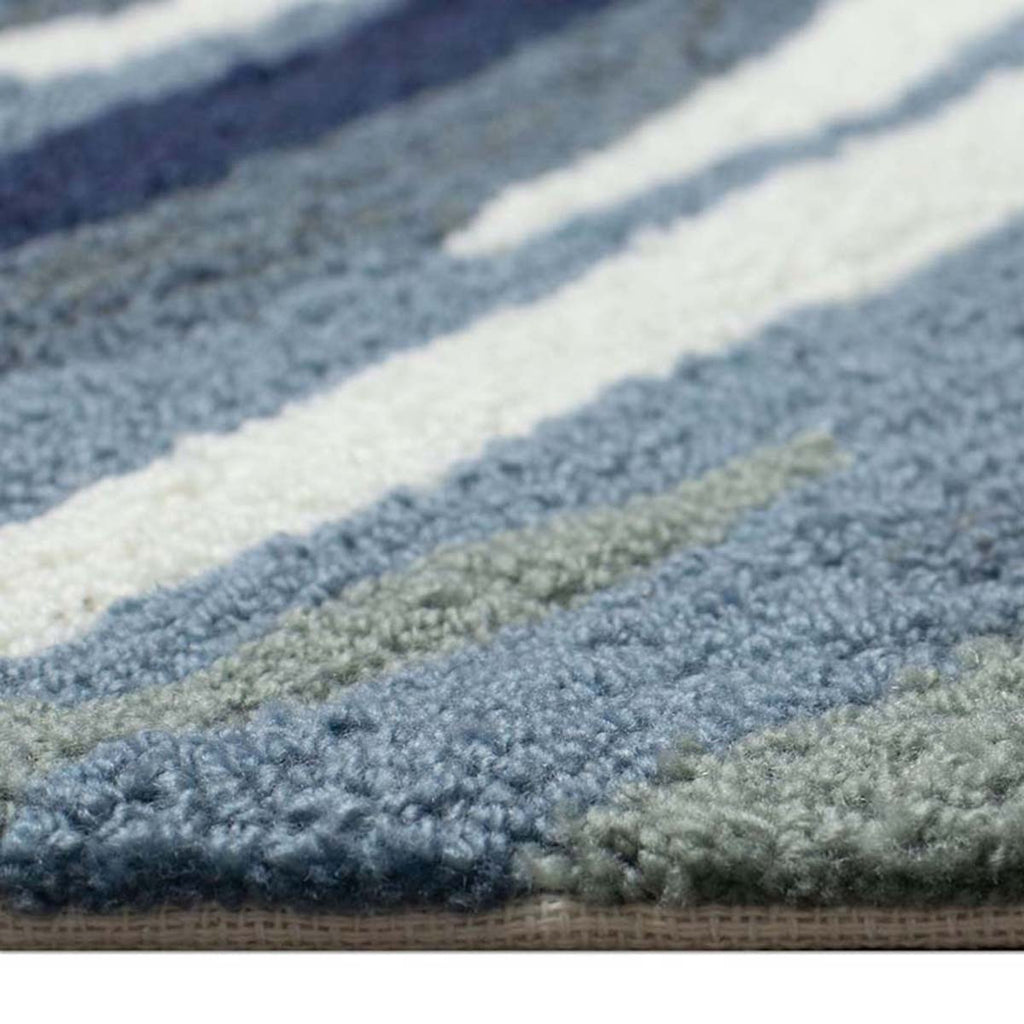 Coastline Curl Blue Indoor/Outdoor Rug - 2 x 8