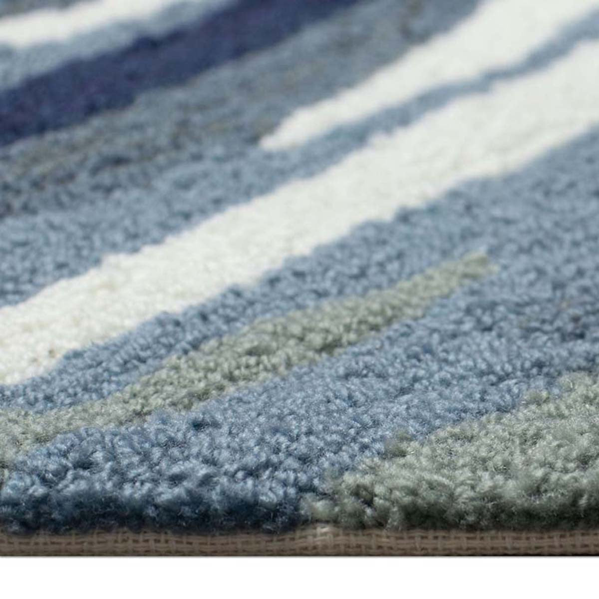 Coastline Curl Blue Indoor/Outdoor Rug - 2 x 8