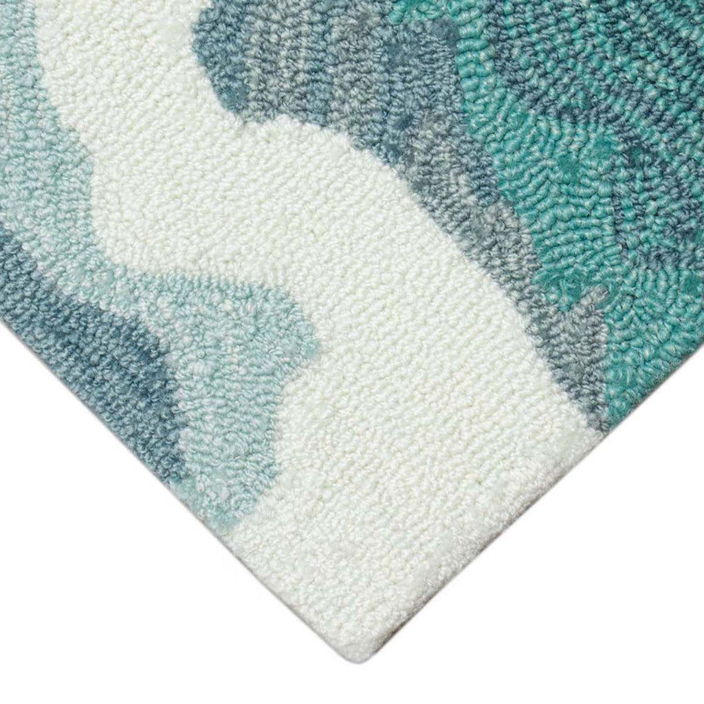 Coastline Curl Turquoise Indoor/Outdoor Rug - 2 x 8