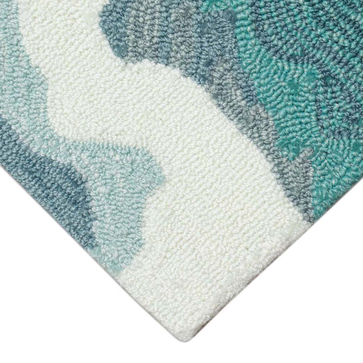 Coastline Curl Turquoise Indoor/Outdoor Rug - 2 x 8