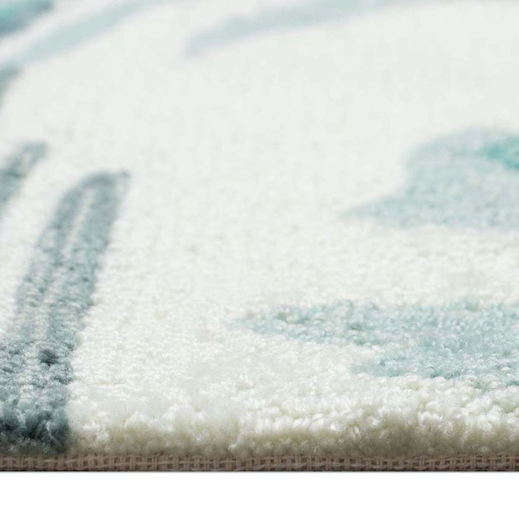 Coastline Curl Turquoise Indoor/Outdoor Rug - 2 x 8