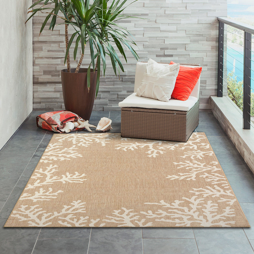 Miami Coral Sand Indoor/Outdoor Rug - 5 x 8