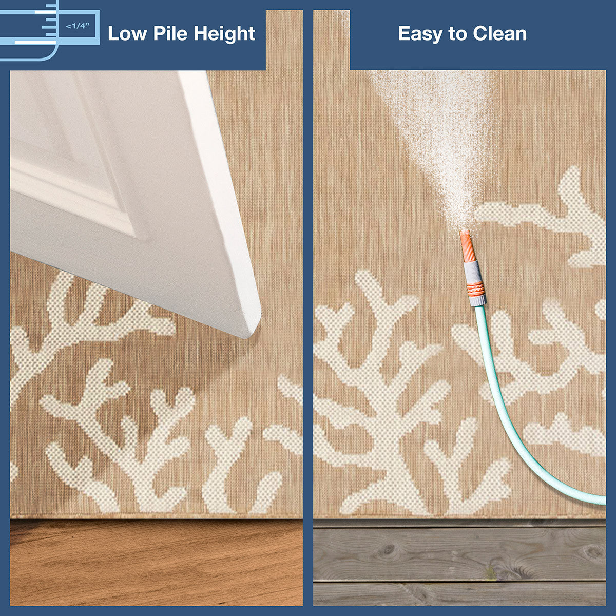 Miami Coral Sand Indoor/Outdoor Rug - 8 x 10