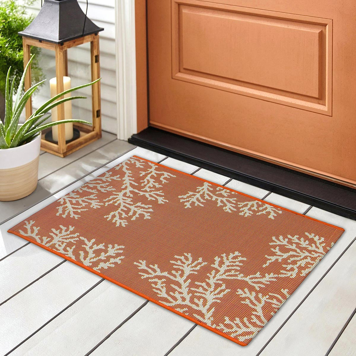 Orange Coral Cluster Rug - 2 x 3