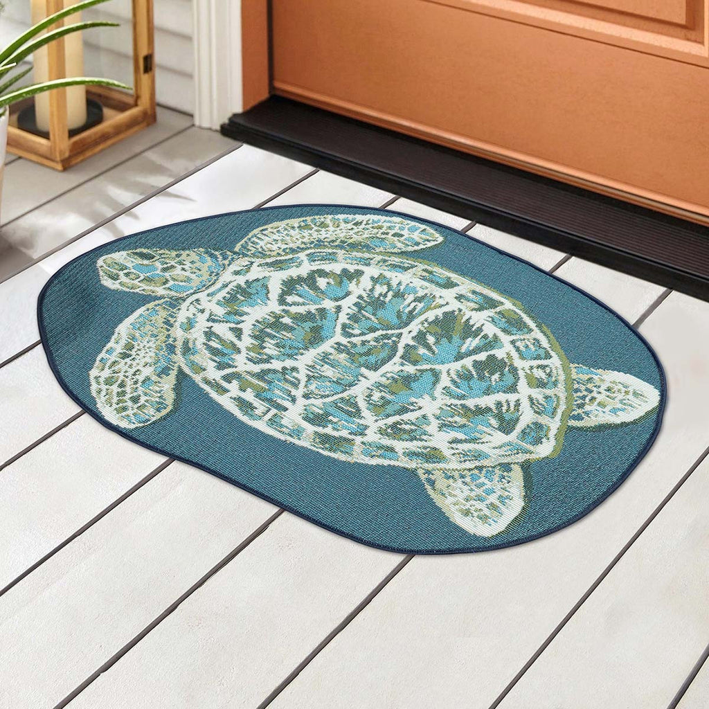 Blue Turtle Shaped Indoor/Outdoor Mat