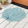 Coral Fan Aqua Indoor/Outdoor Rug - 3 Ft. Round