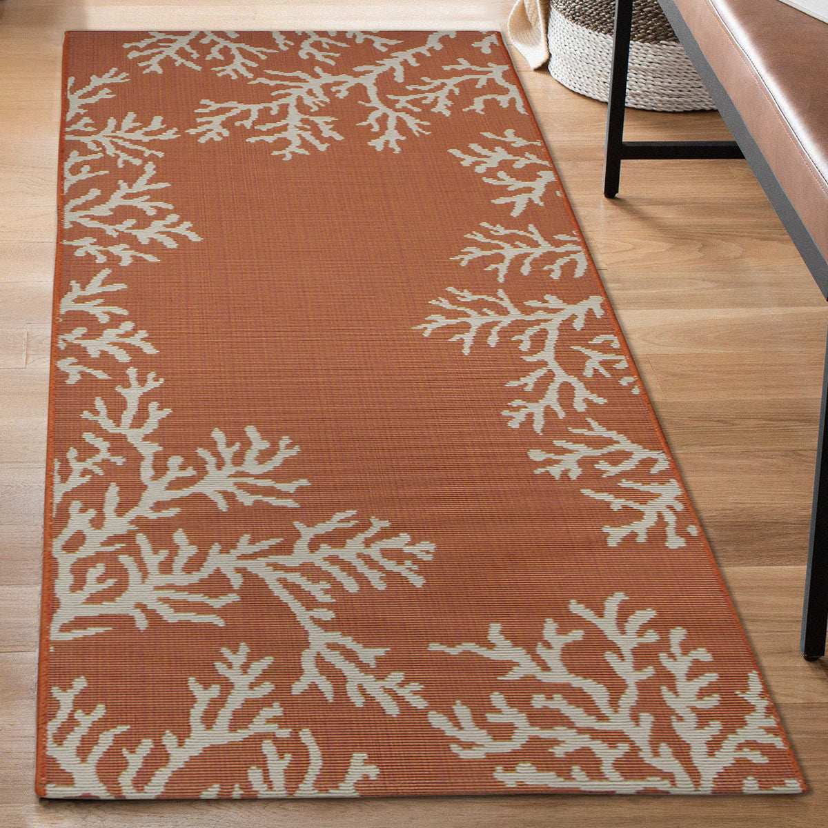 Orange Coral Cluster Rug - 2 x 5