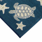 Navy Turtle Stars Rug - 2 x 5 - OUT OF STOCK UNTIL 07/01/2026