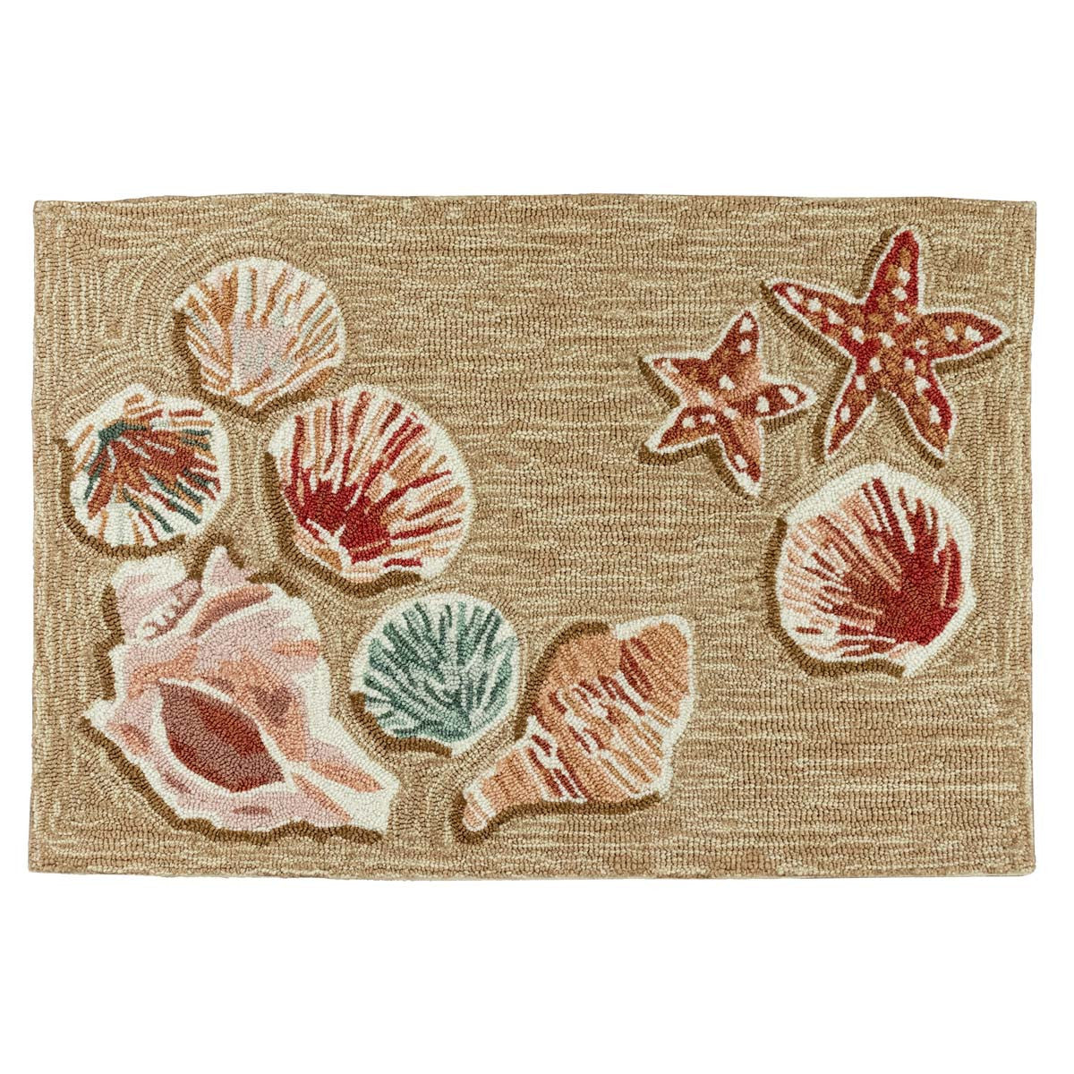 Andre Shell Rug Beach Shells Sand Indoor/Outdoor Rug Collection | Bella Coastal Decor