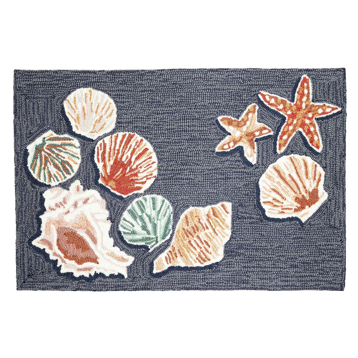 Beach Shells Denim Indoor/Outdoor Rug - 1 x 2 - OUT OF STOCK UNTIL 10/12/2026