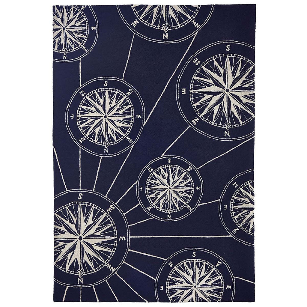 Ocean Explorer Navy Compass Rug - 5 x 8