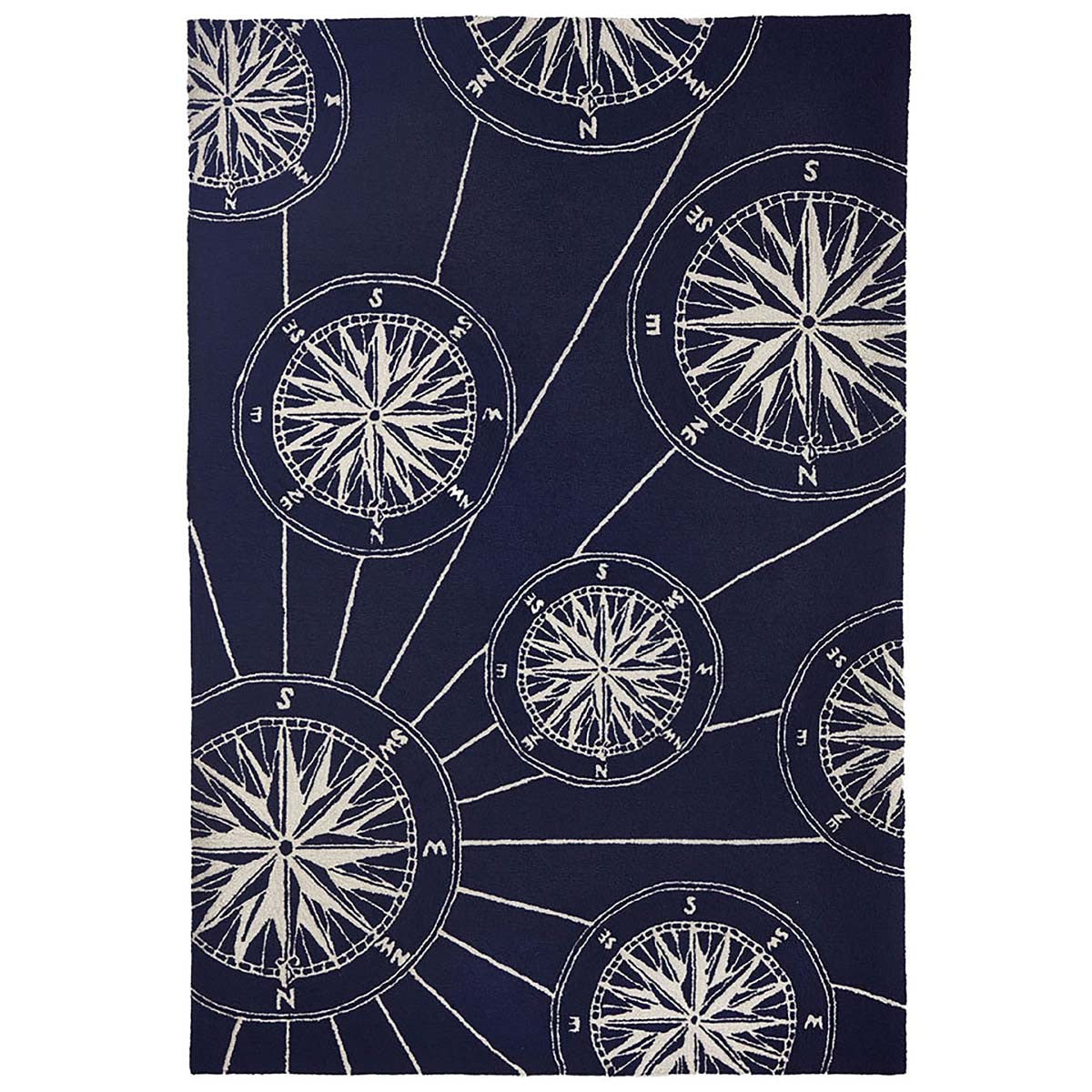 Ocean Explorer Navy Compass Rug - 5 x 8