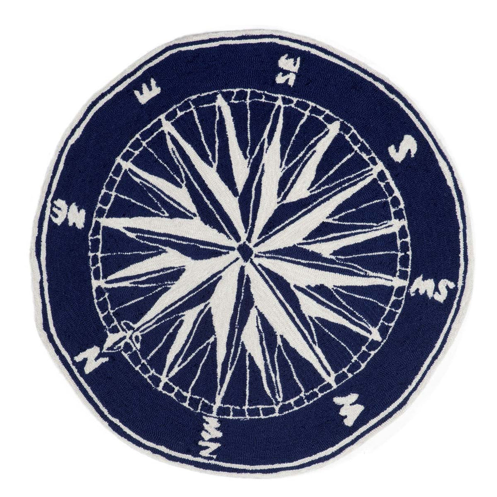 Ocean Explorer Navy Compass Rug - 3 Ft. Round