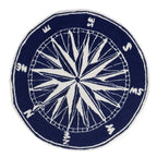 Ocean Explorer Navy Compass Rug - 3 Ft. Round