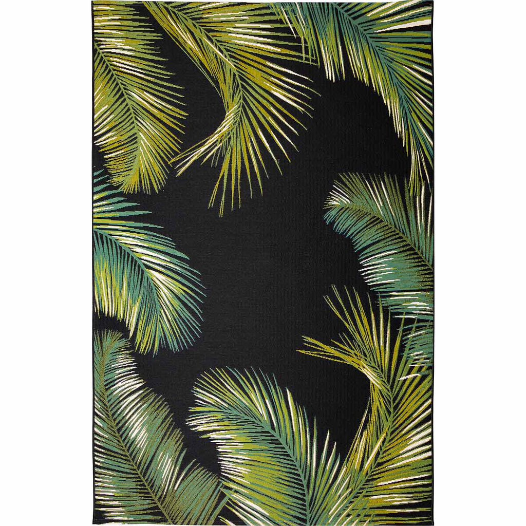 Paia Palms Black Indoor/Outdoor Rug - 7 x 9