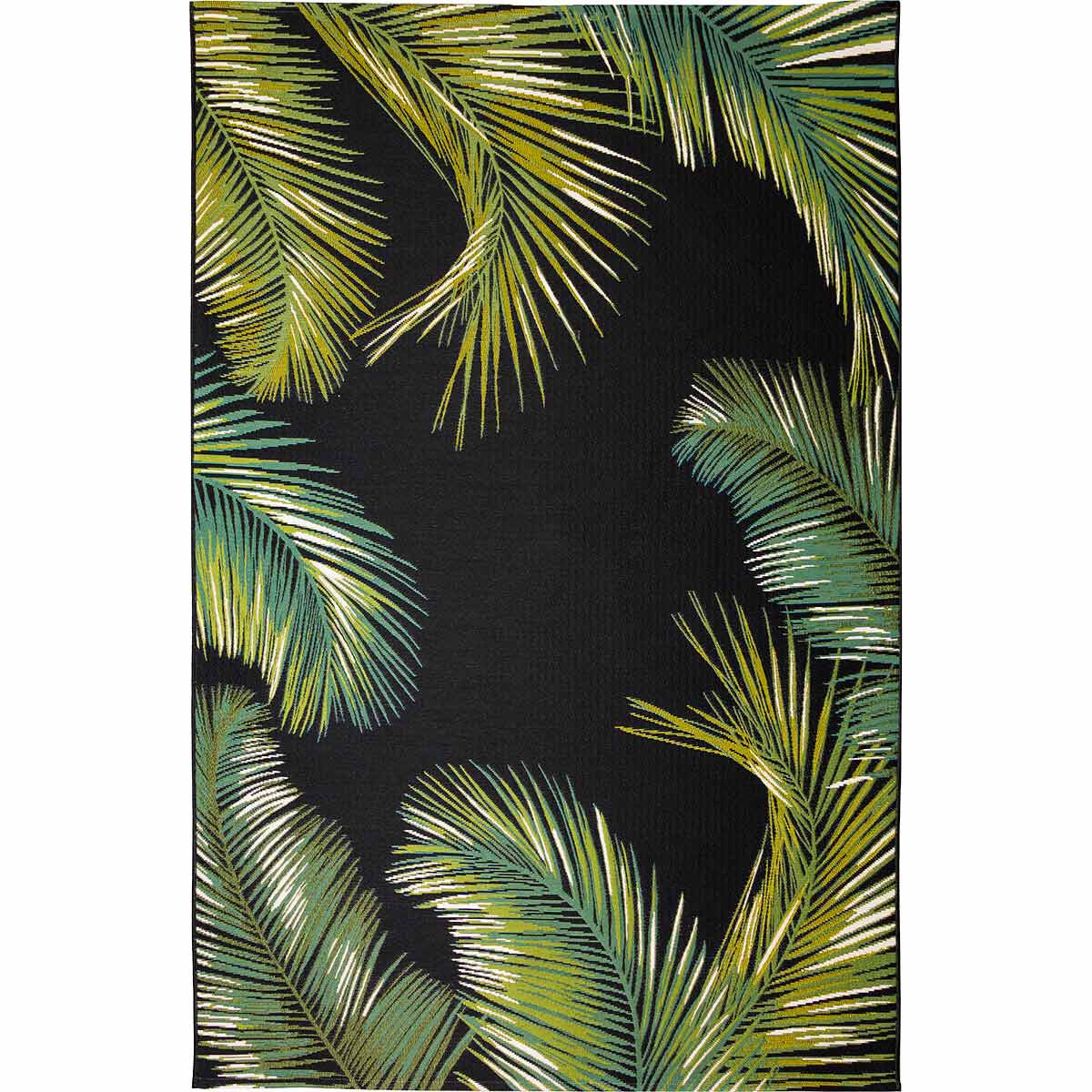 Paia Palms Black Indoor/Outdoor Rug - 7 x 9