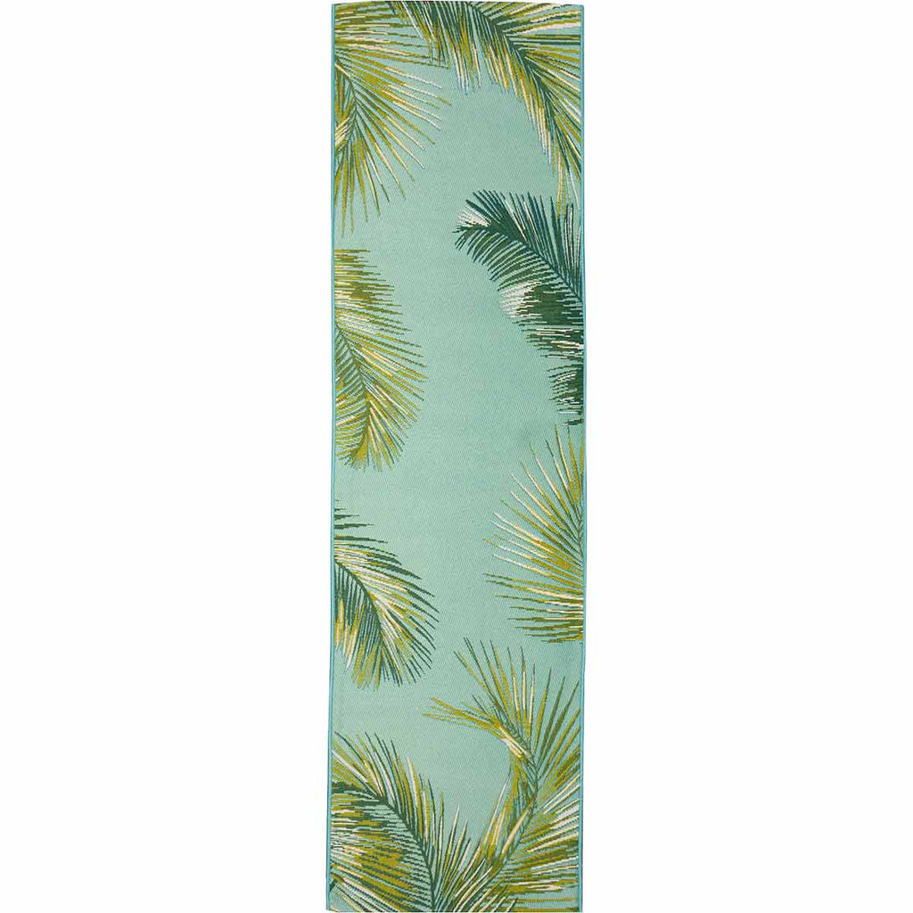 Paia Palms Aqua Indoor/Outdoor Rug - 2 x 8