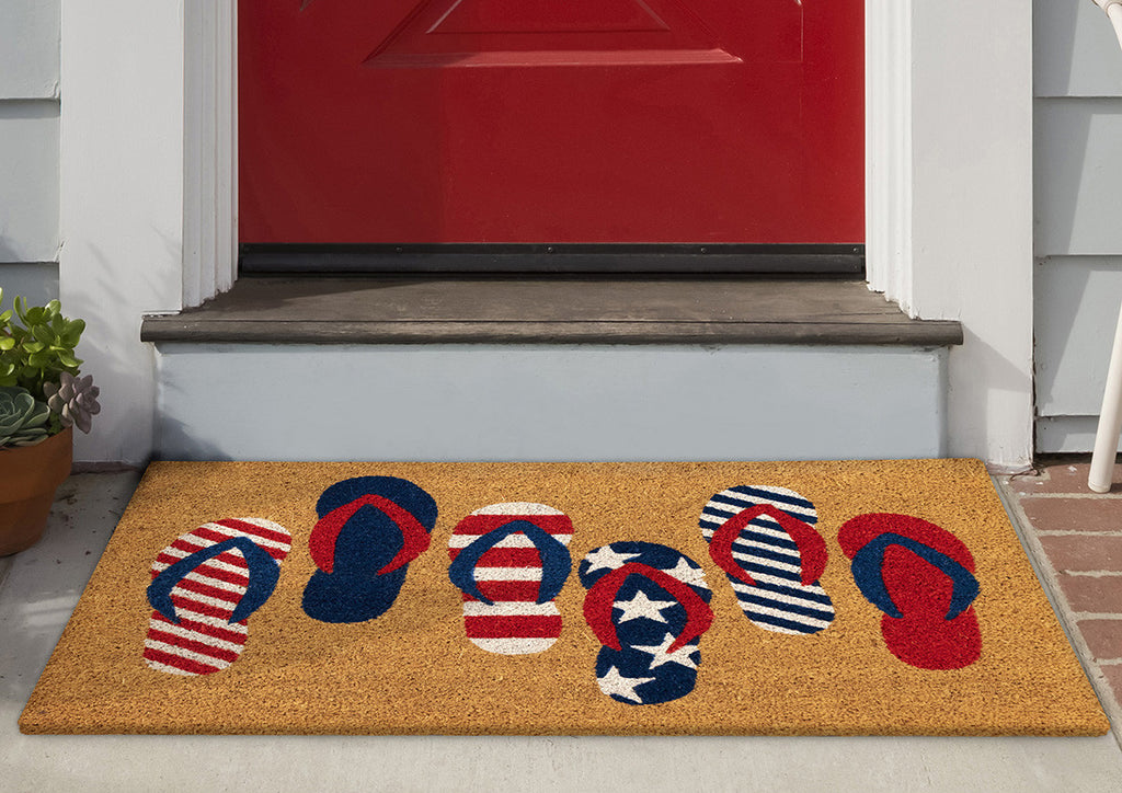 Patriotic Flip Flops Coir Mat - 1 x 2