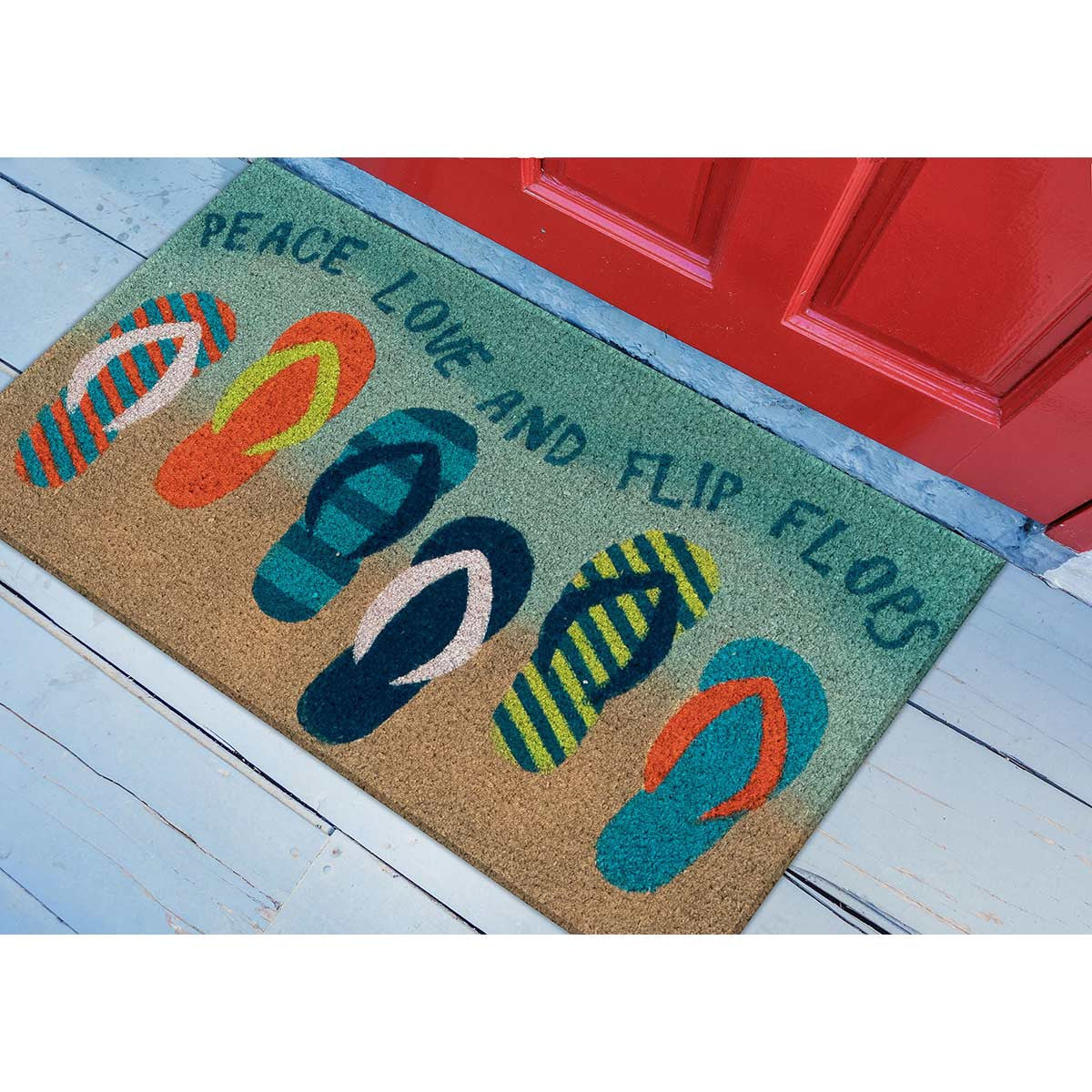 Peace & Flip Flops Ombre Coir Mat - 1 x 2