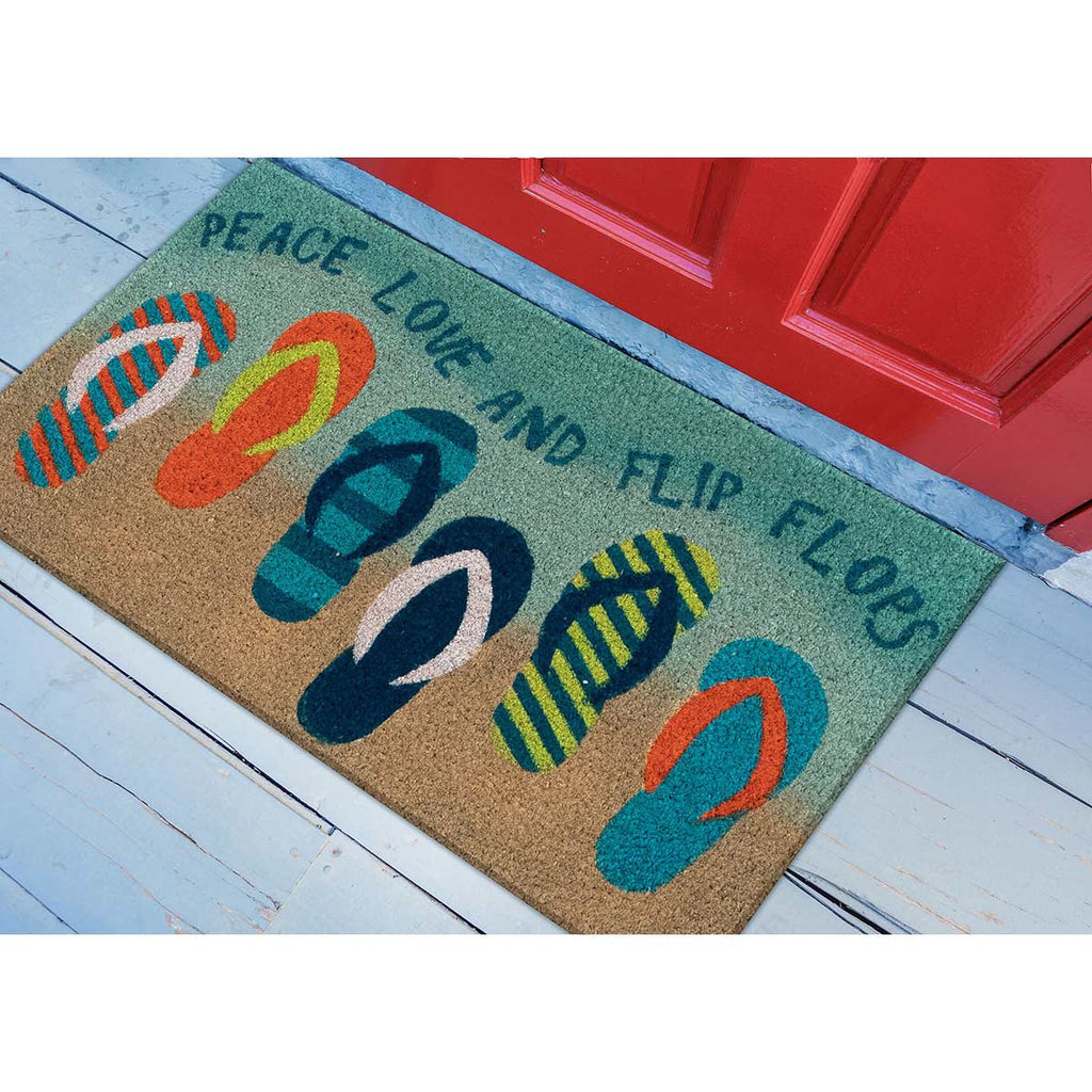 Peace & Flip Flops Ombre Coir Mat - 2 x 3 - OUT OF STOCK UNTIL 08/19/2026
