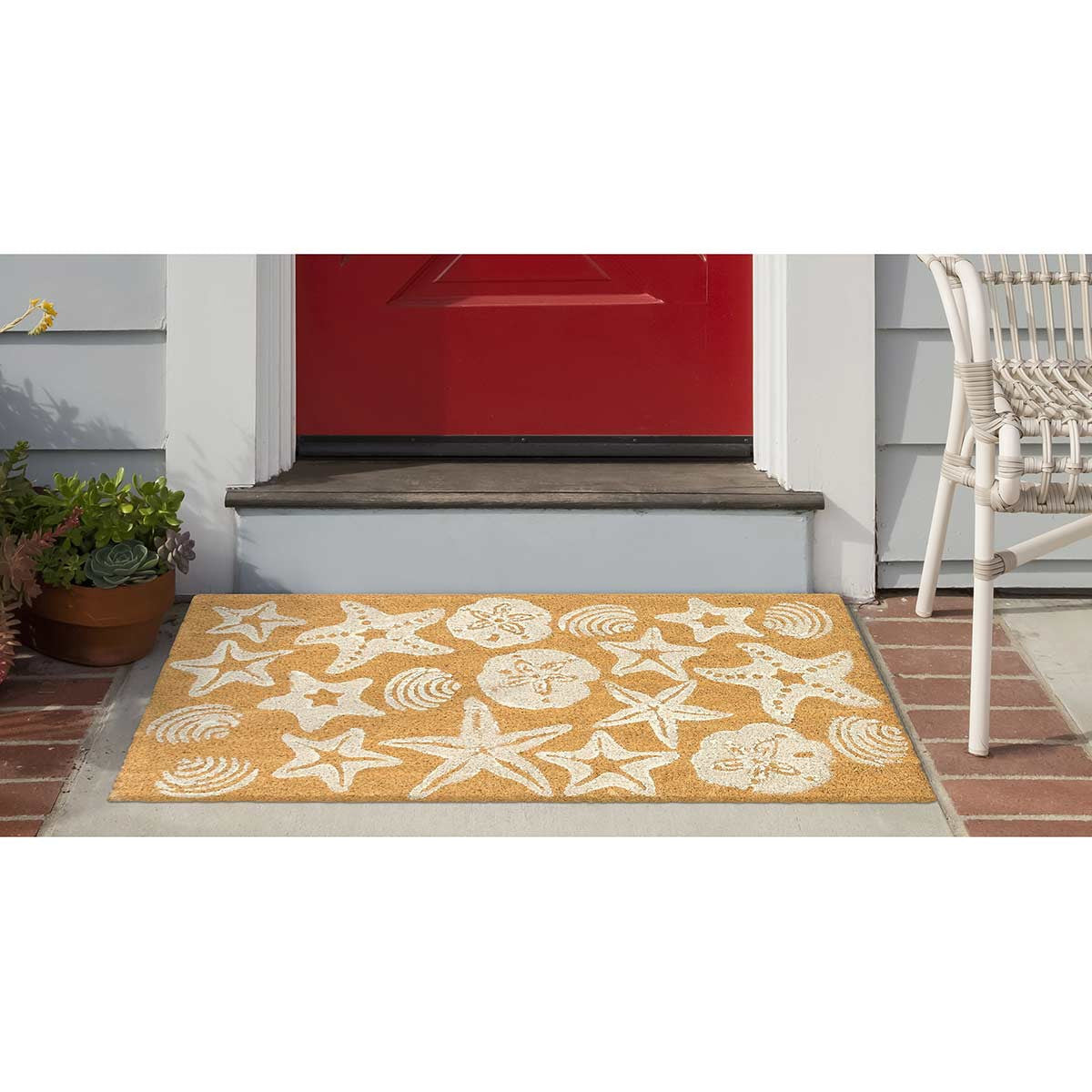 White Shells Coir Mat - 2 x 3 - OUT OF STOCK UNTIL 08/19/2026