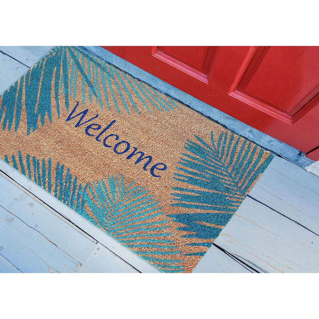 Blue Palm Welcome Coir Mat - 2 x 3