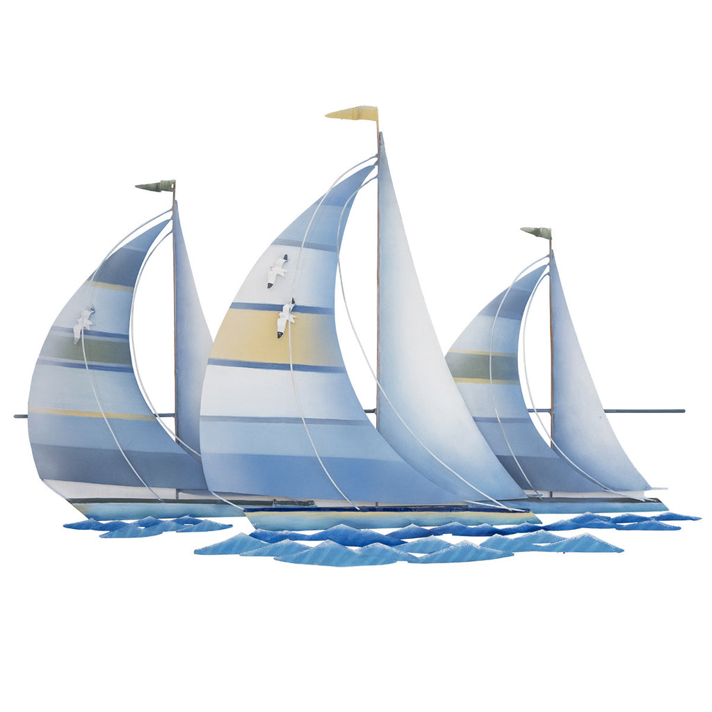Blue Striped Regatta Metal Wall Art - OUT OF STOCK UNTIL 07/10/2026