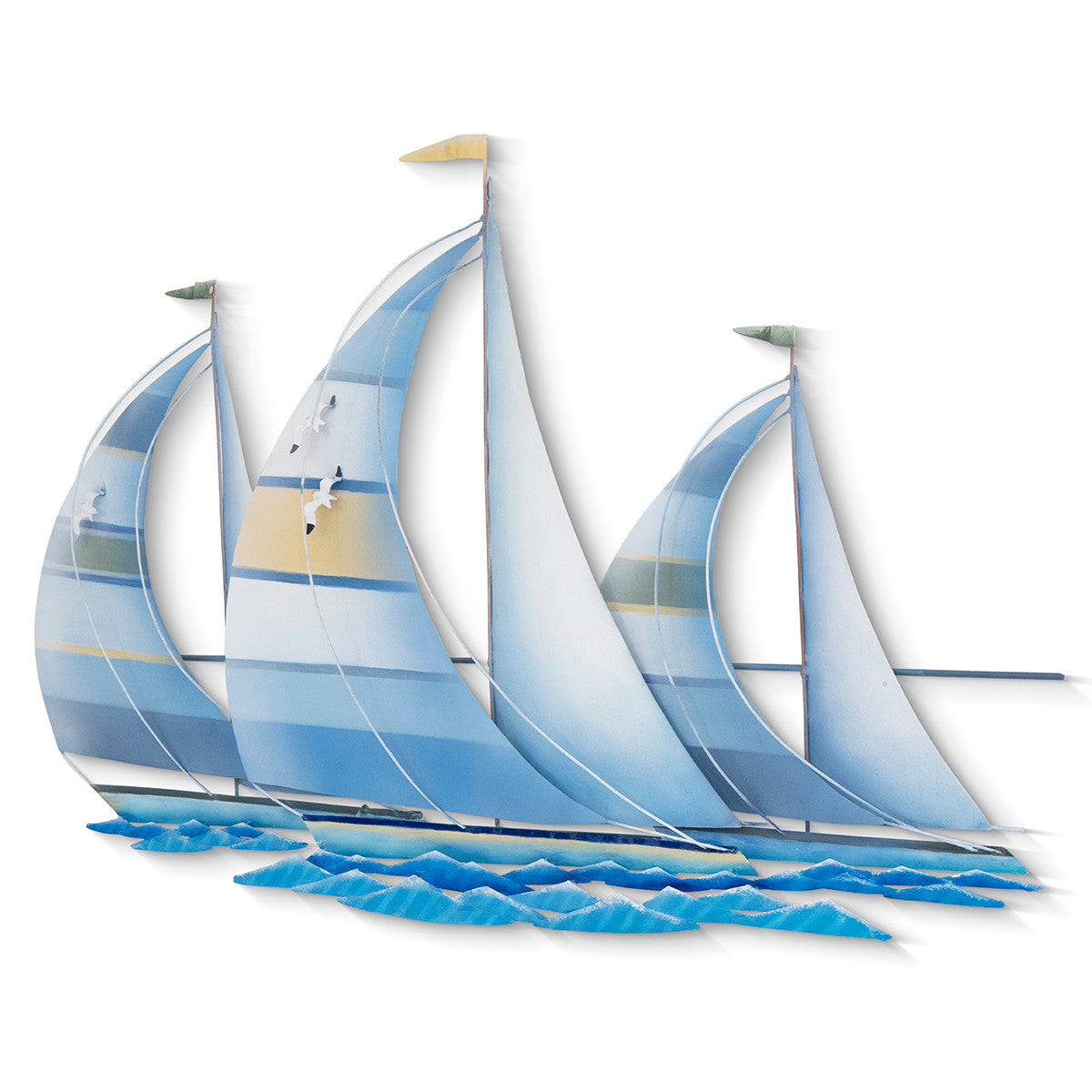 Blue Striped Regatta Metal Wall Art - OUT OF STOCK UNTIL 07/10/2026