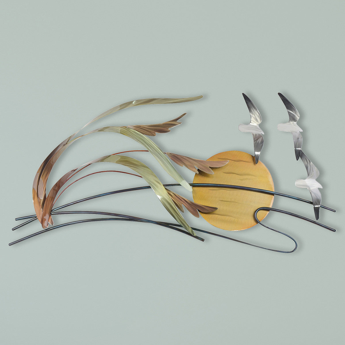 Sun-Kissed Sea Oats Metal Wall Art