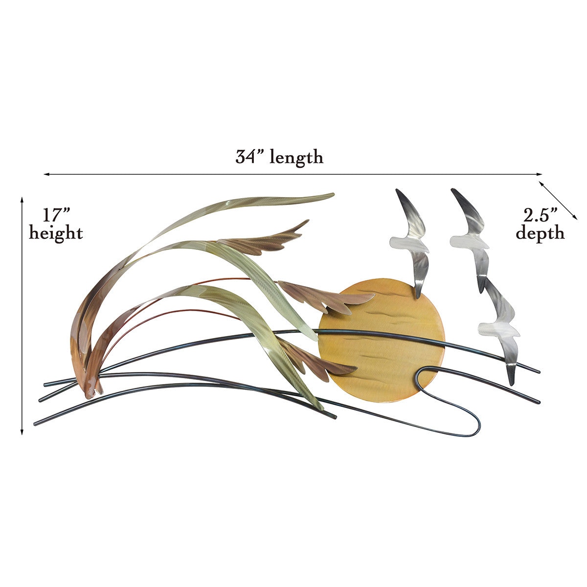 Sun-Kissed Sea Oats Metal Wall Art