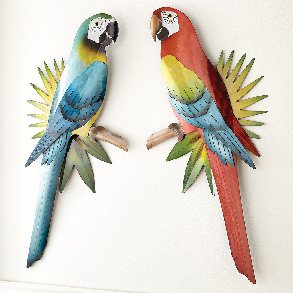 Tropical Parrot Wall Art - Blue - OVERSTOCK