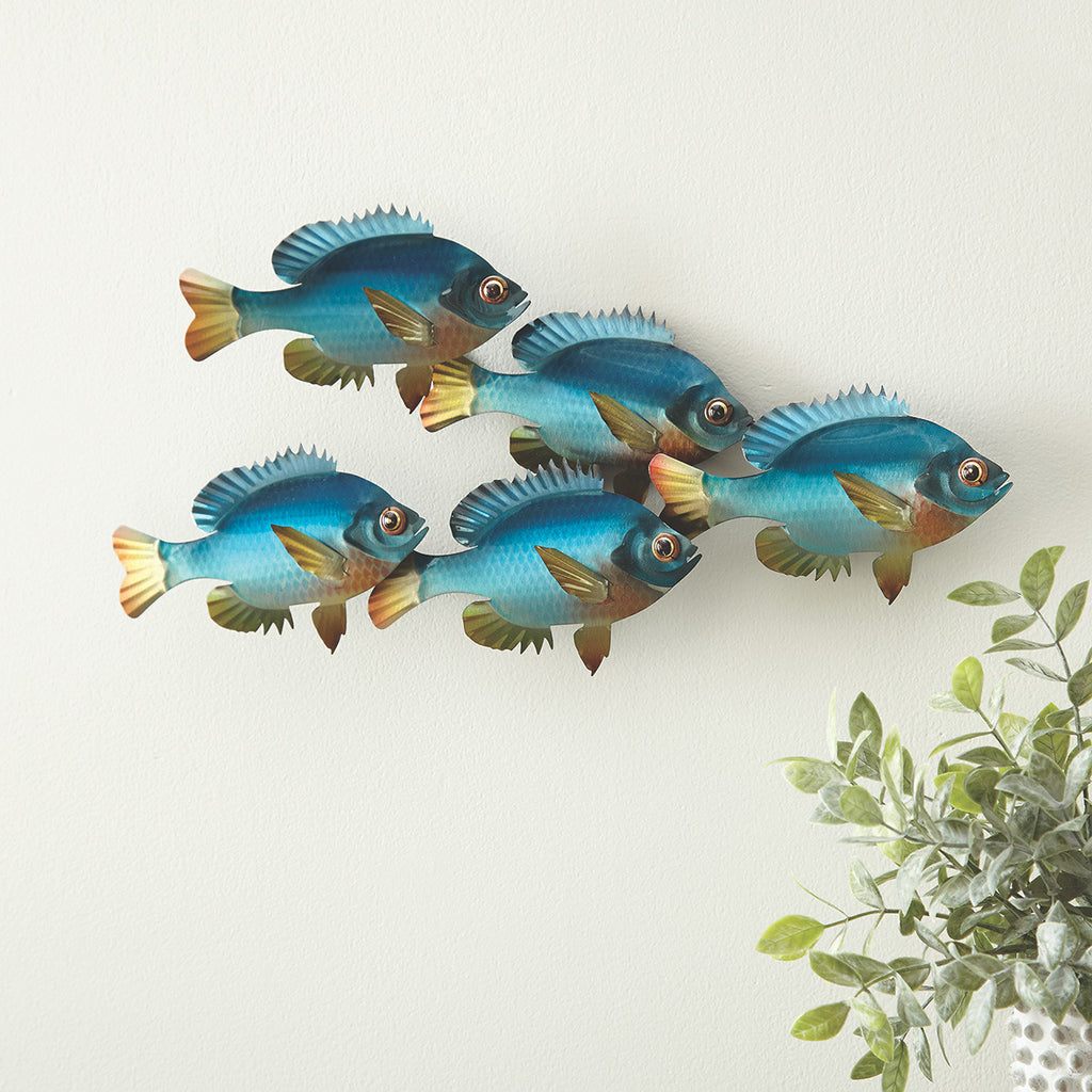 Blue Horizon Fish Metal Wall Art