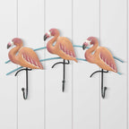 Three Flamingos Triple Wall Hooks - SALE