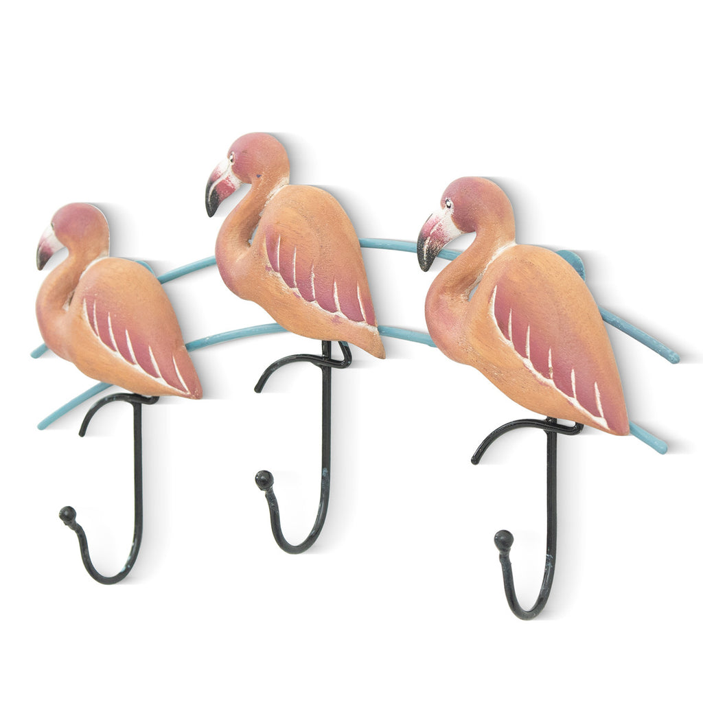 Three Flamingos Triple Wall Hooks - SALE