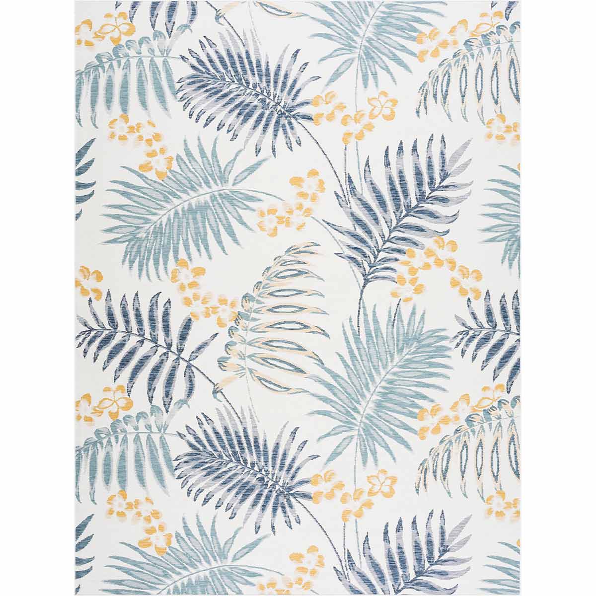 Palm Island Blue & Gold Indoor/Outdoor Rug - 8 x 10 - OUT OF STOCK UNTIL 09/02/2026