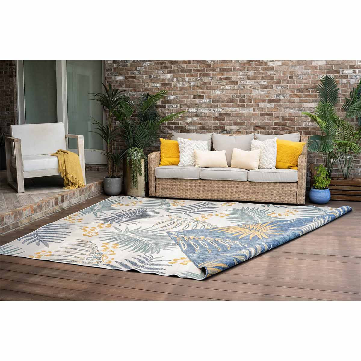 Palm Island Blue & Gold Rug Collection