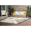 Palm Island Gray & Gold Indoor/Outdoor Rug - 8 x 10