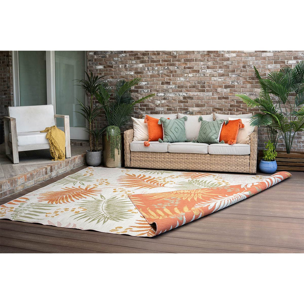 Palm Island Sunset Orange Indoor/Outdoor Rug - 5 x 7
