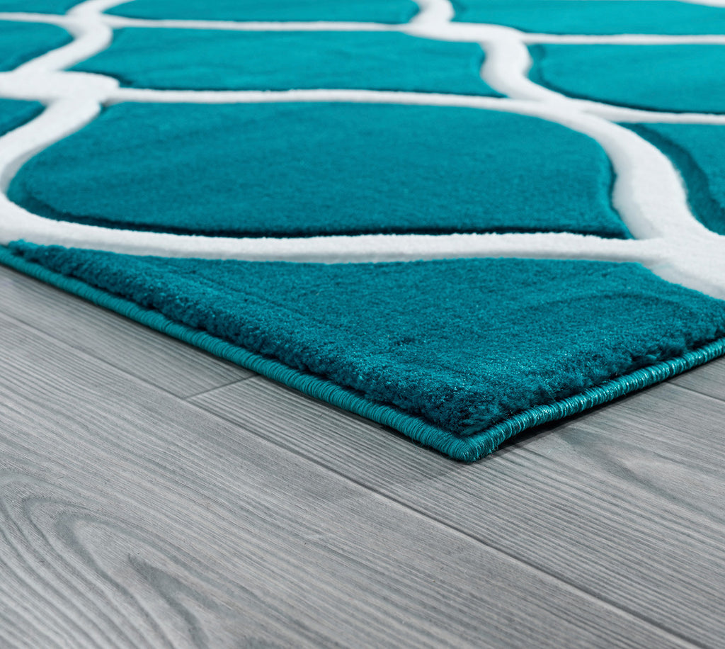 Turquoise Net Rug - 8 x 11