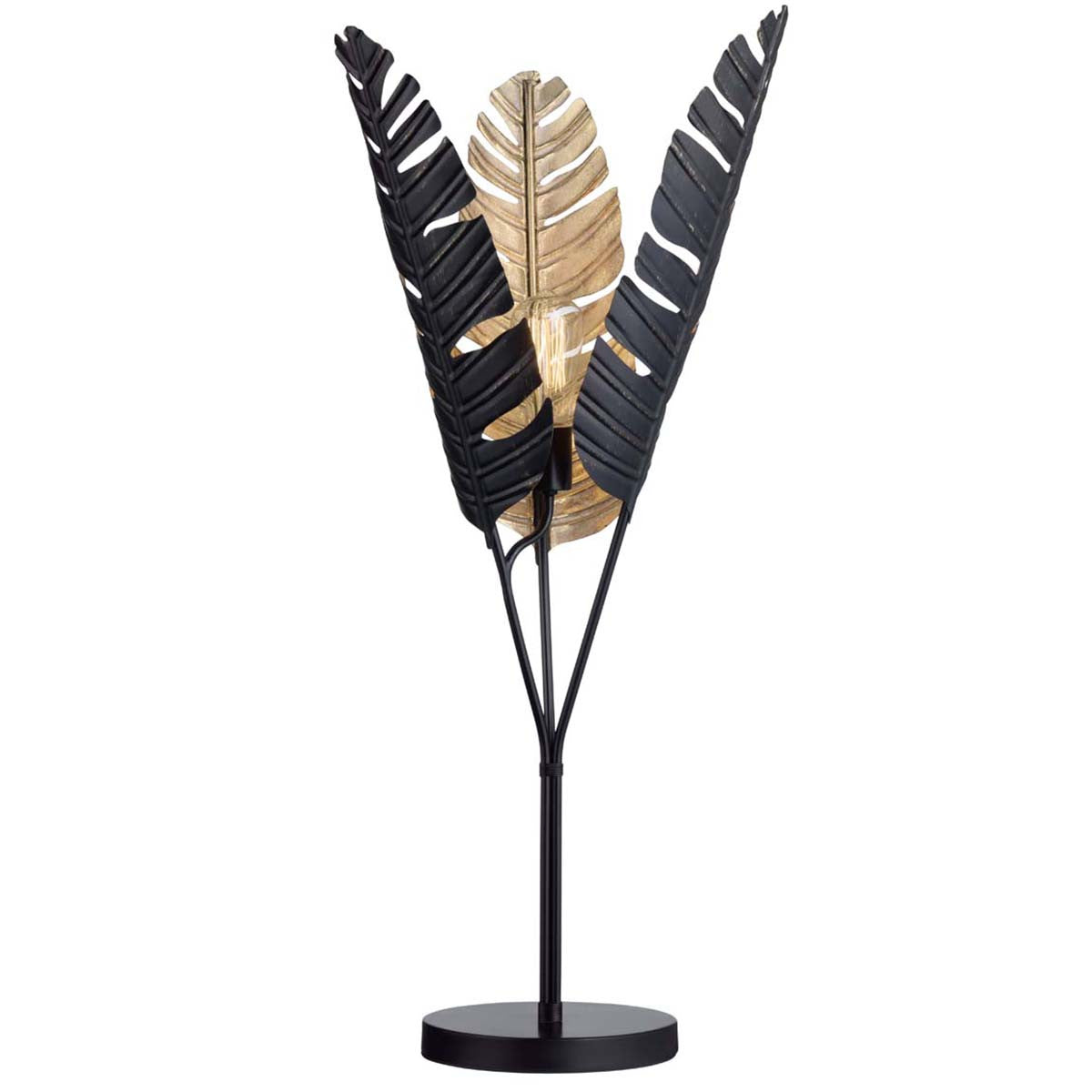 Golden Palm Fronds Table Torchiere Lamp