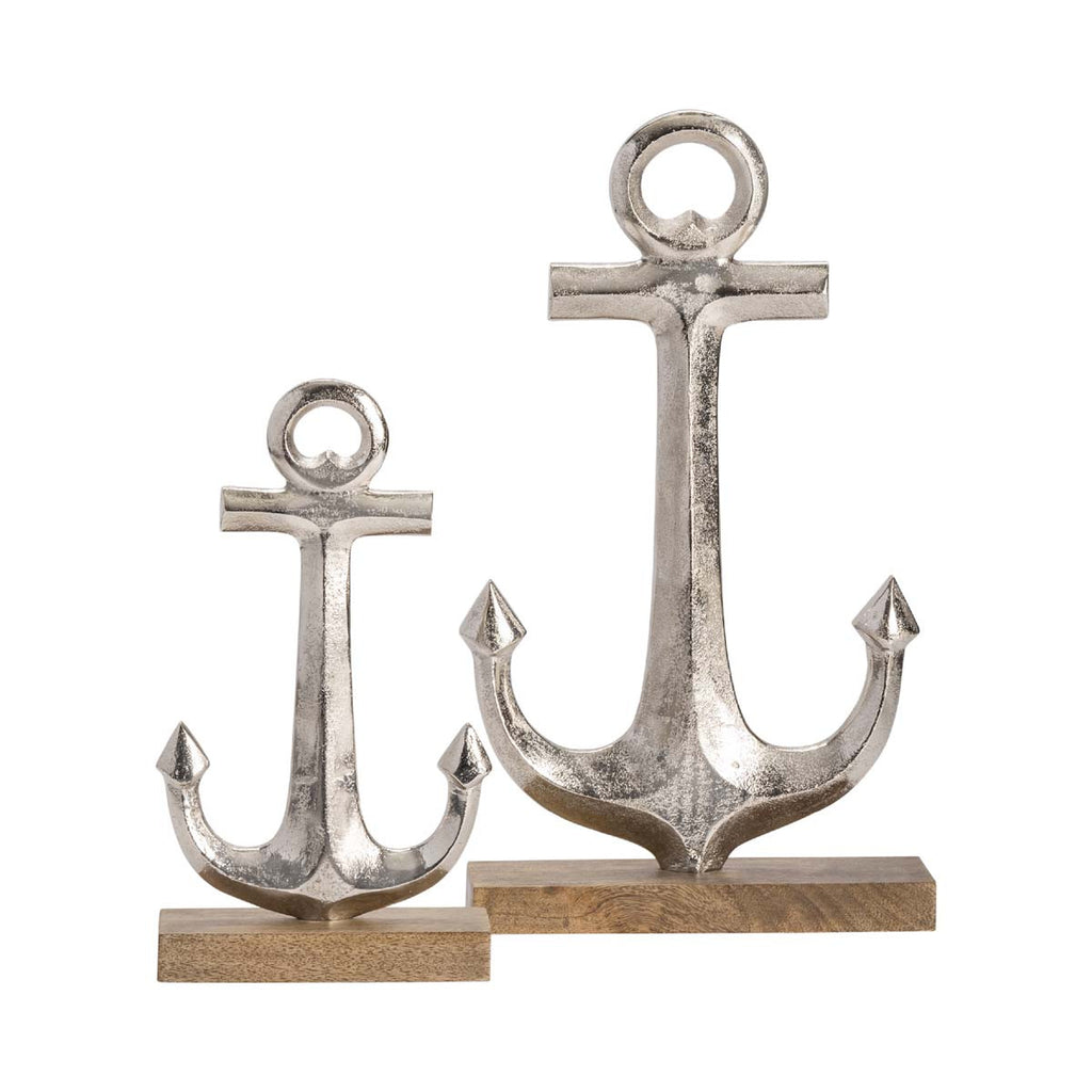 Nautical Legacy Silver Anchors - Set of 2 - OVERSTOCK