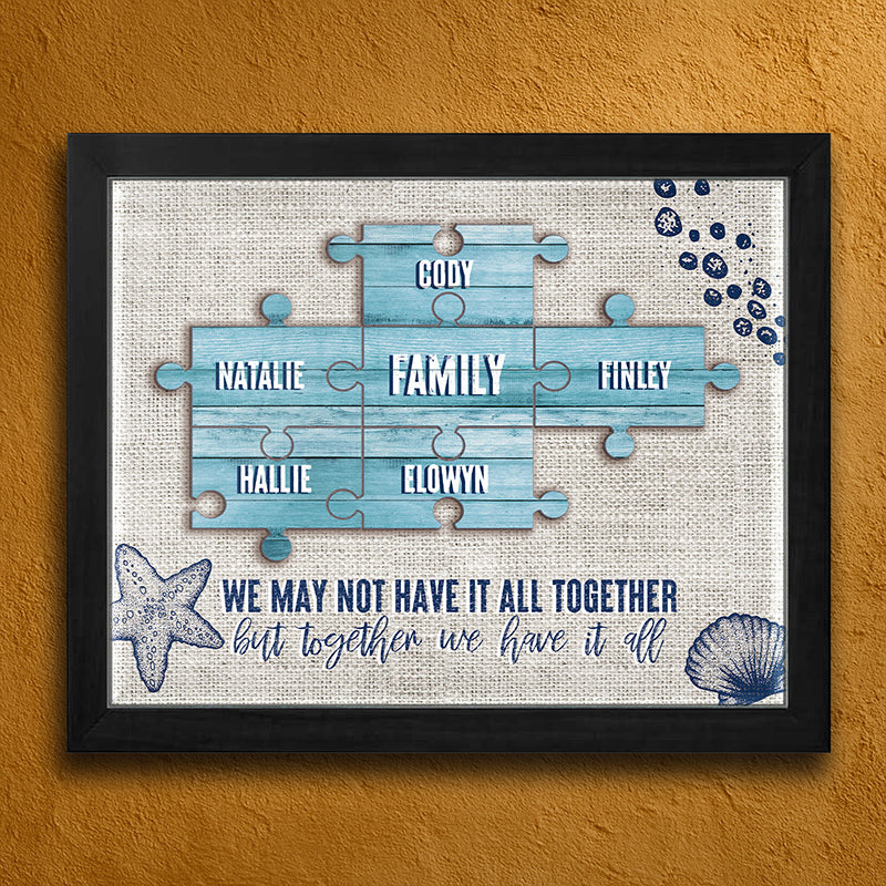 Seaside Puzzle Personalized Framed Paper Print