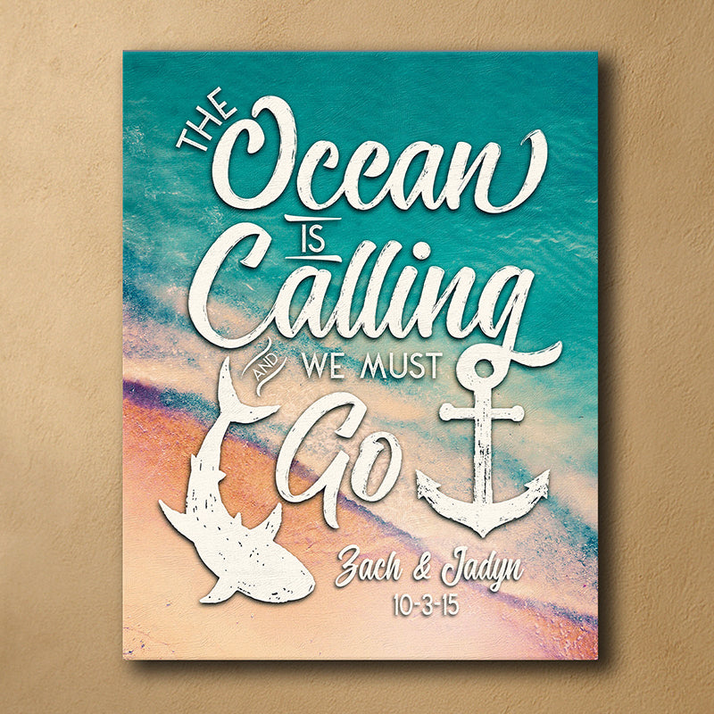 Call of the Ocean Personalized Stretched Canvas - Small