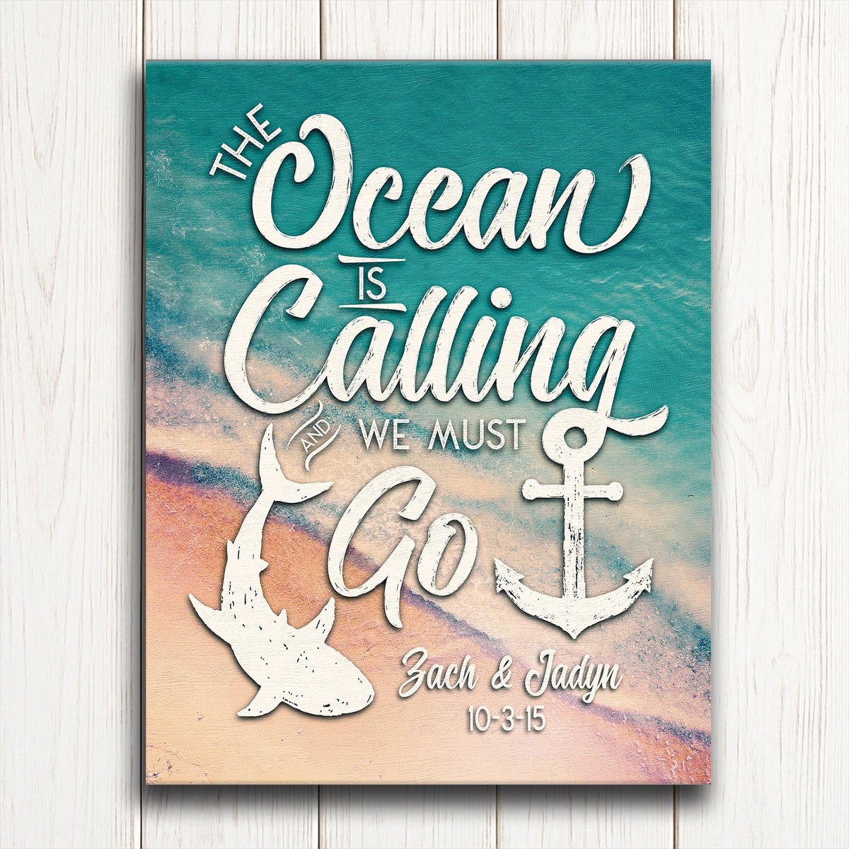 Call of the Ocean Personalized Stretched Canvas - Small