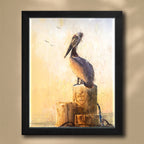Pelican Perch Personalized Framed Canvas - Large