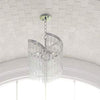 Satin Nickel Pendant Chandelier with Capiz Shells & Crystal