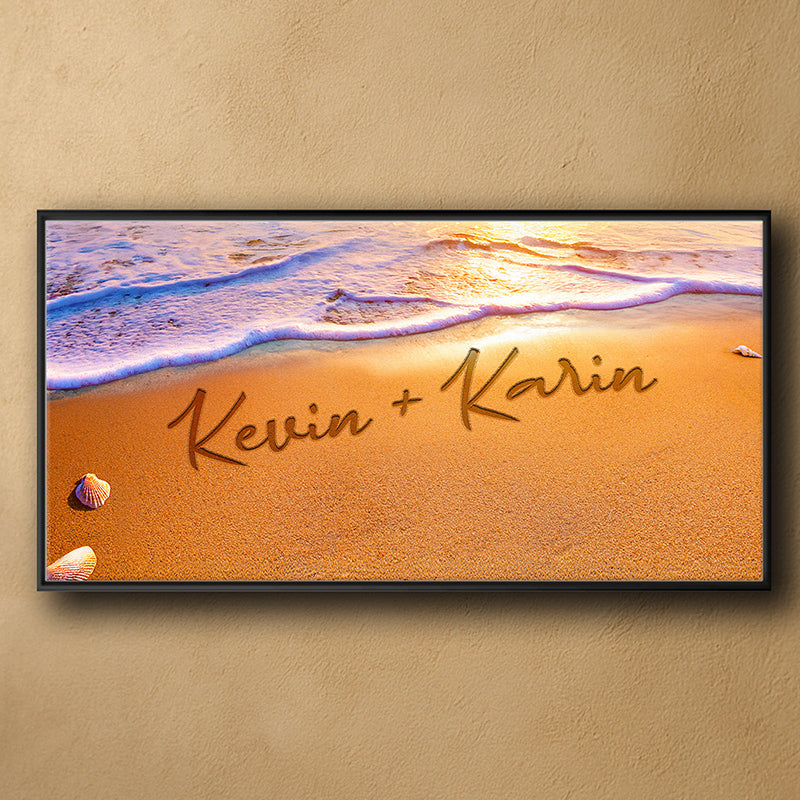 Seaside Romance Personalized Canvas Wall Art